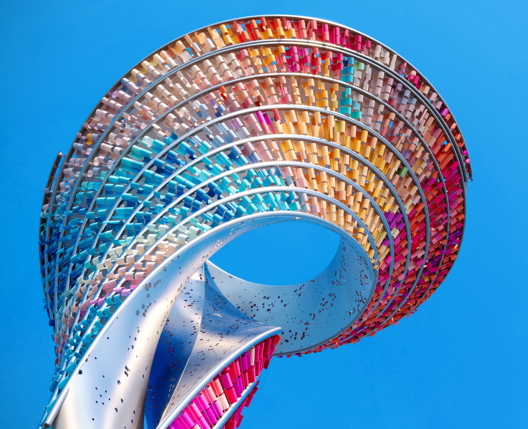 SkyLume, a kinetic public sculpture in Huntsville, Alabama, visualization by Pixelhead Studio