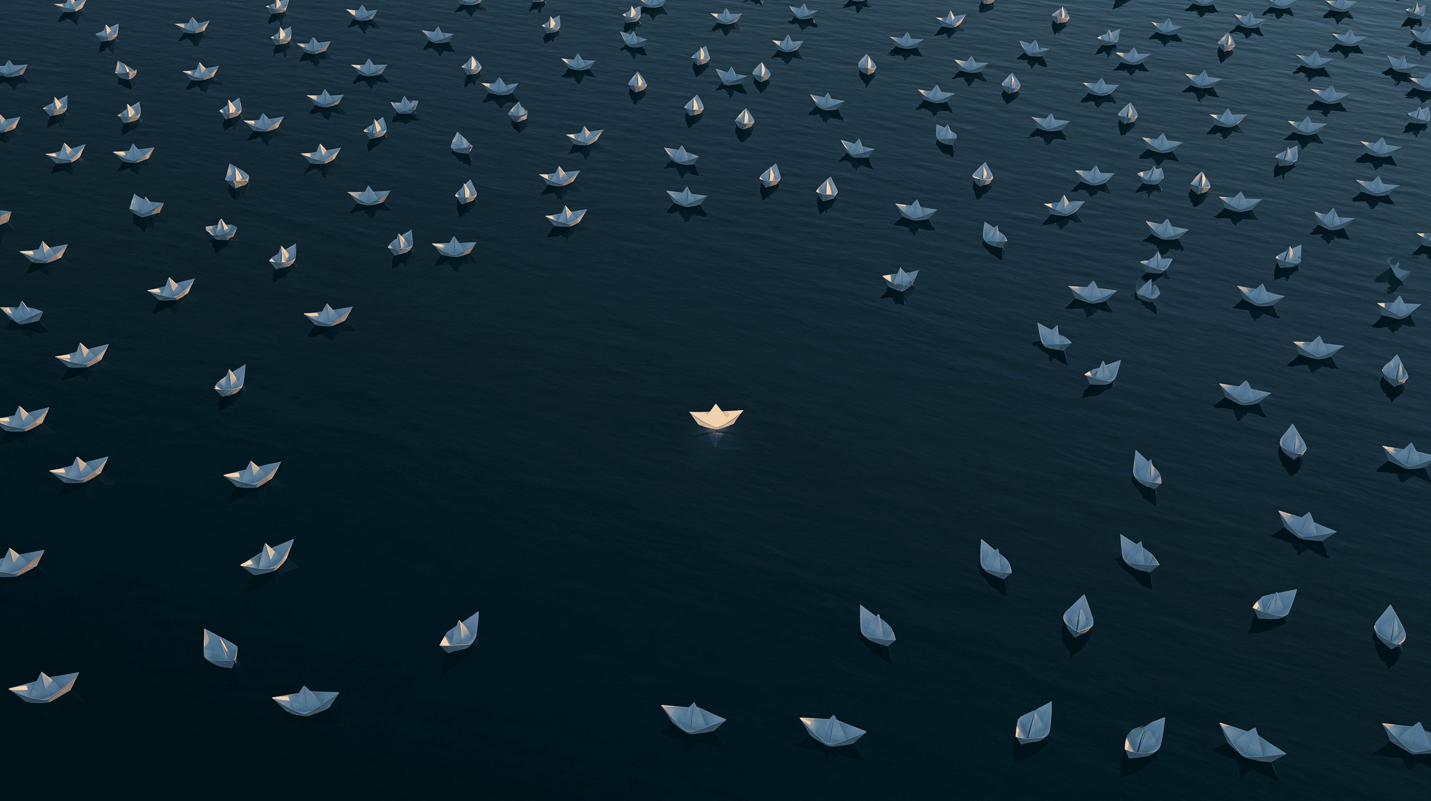 Cinematic Floating Paper Boats