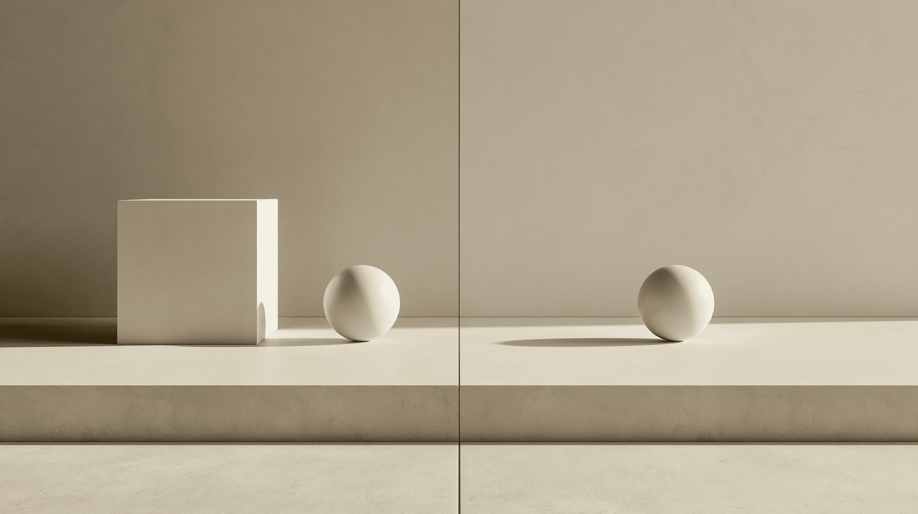 Geometric still life composition