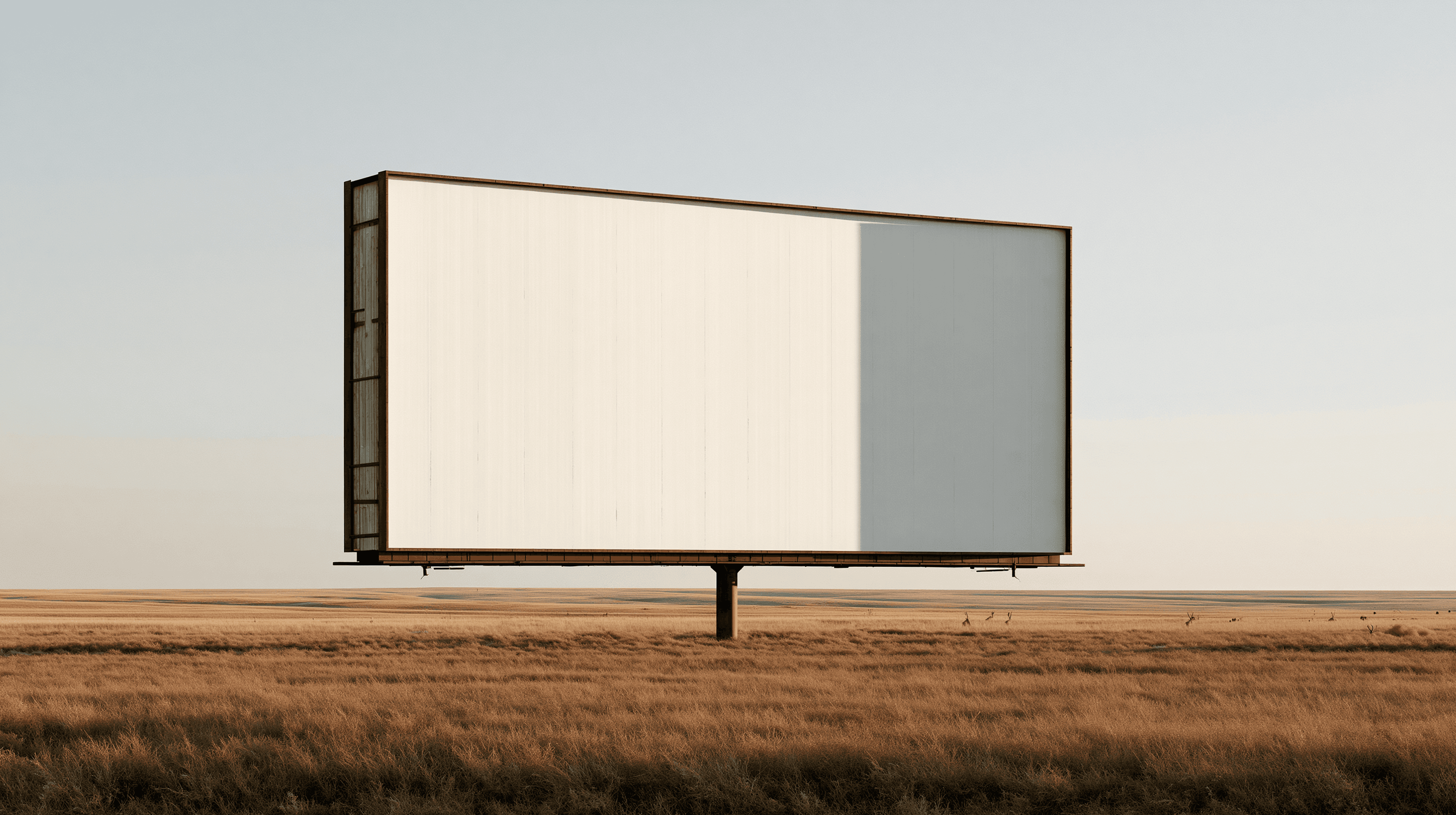 Minimalist Billboard in Open Field